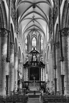 Innenraum Sint-Niklaaskerk Gent - Foto - schwarz-weiß